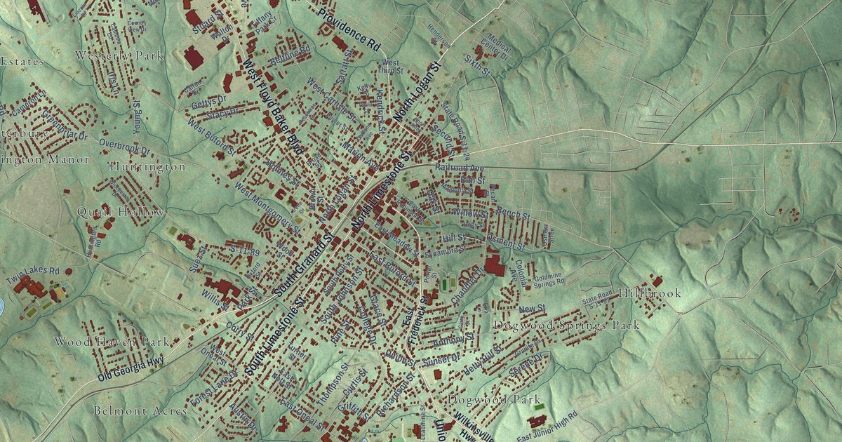 Map of Gaffney, South Carolina in 2026