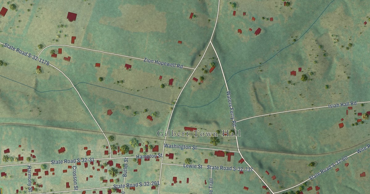 Map of Gilbert, South Carolina in 2026
