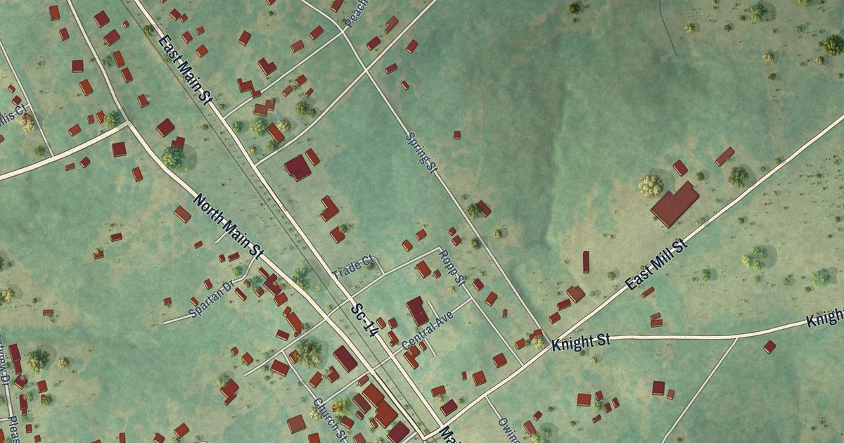 Map of Gray Court, South Carolina in 2026