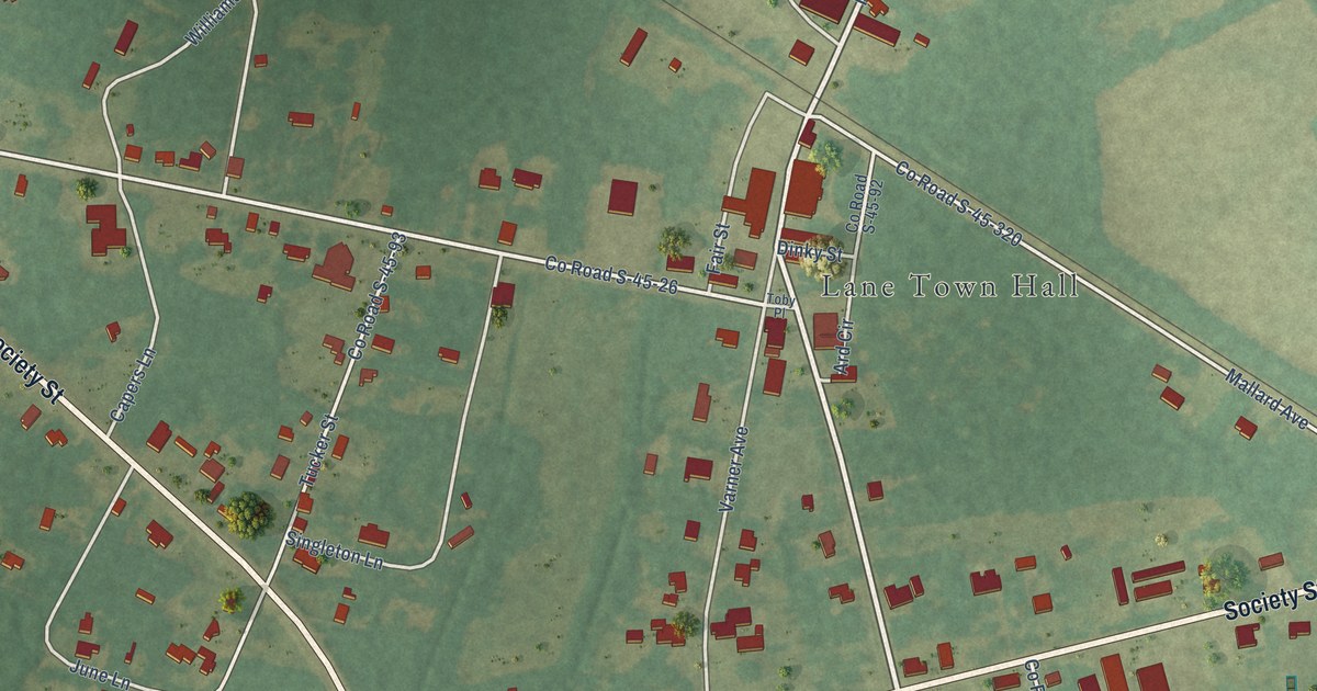 Map of Greeleyville, South Carolina in 2026