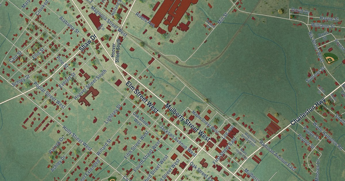Map of Hampton, South Carolina in 2026