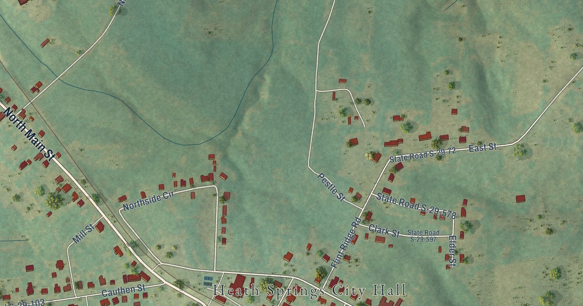 Map of Heath Springs, South Carolina in 2026