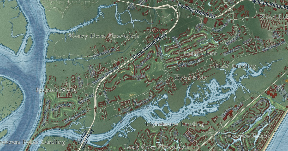 Map of Hilton Head Island, South Carolina in 2026