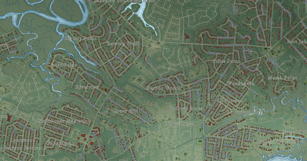 Map of James Island, South Carolina in 2026