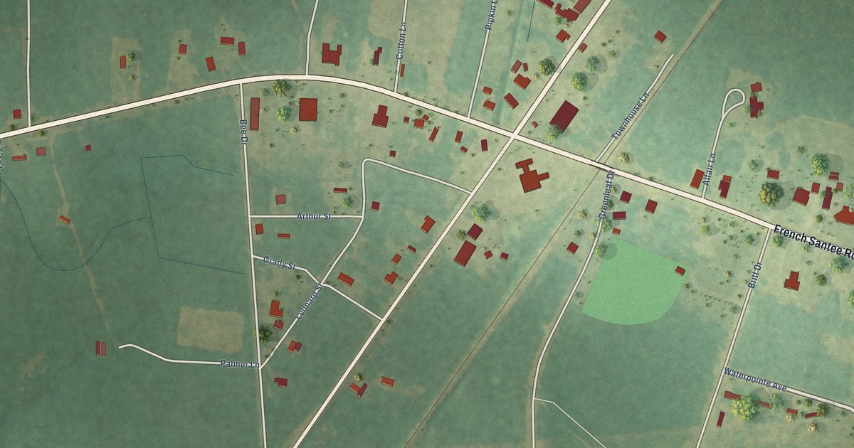 Map of Jamestown, South Carolina in 2026