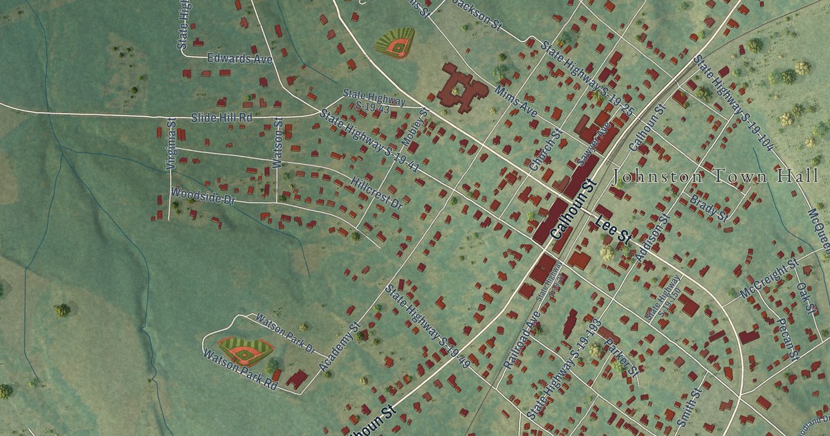 Map of Johnston, South Carolina in 2026