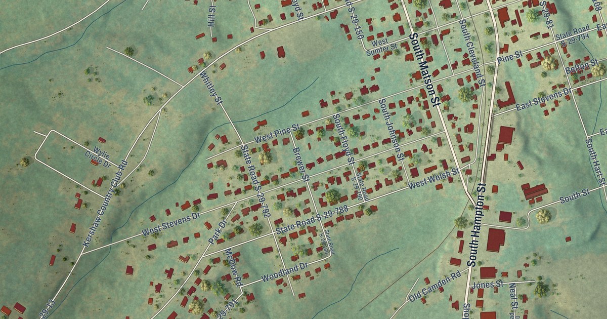 Map of Kershaw, South Carolina in 2026