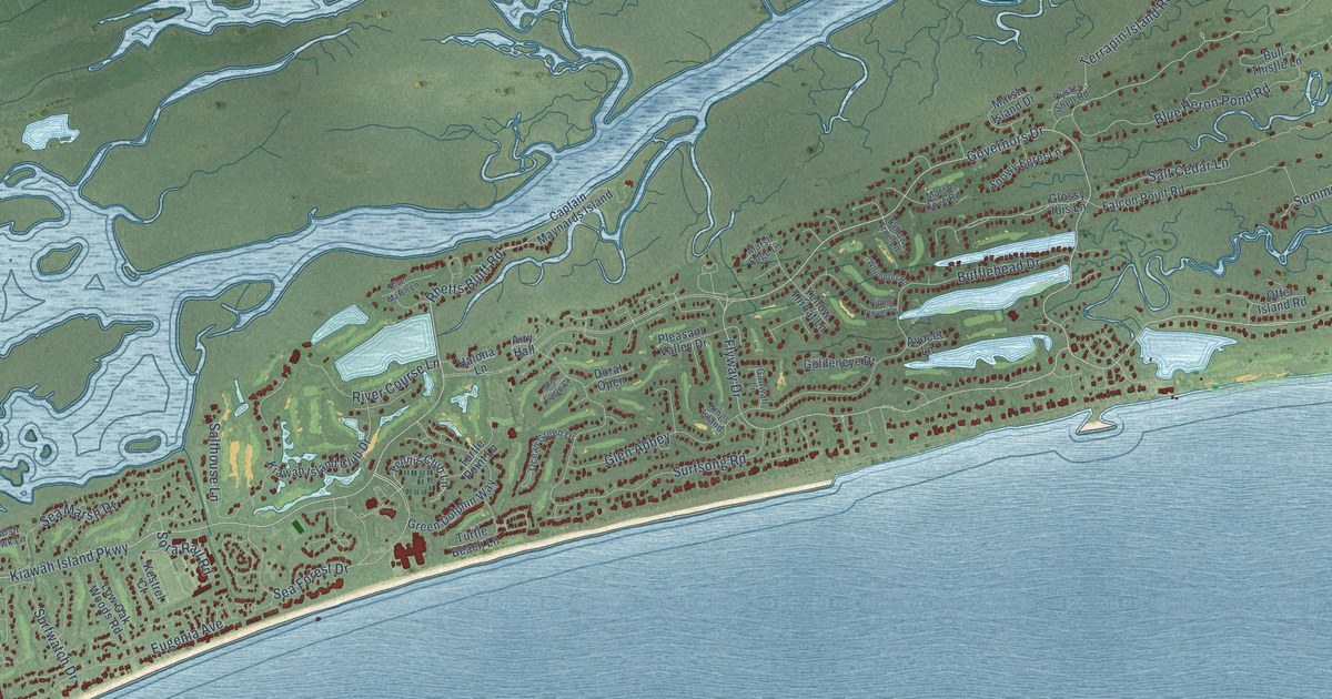 Map of Kiawah Island, South Carolina in 2026