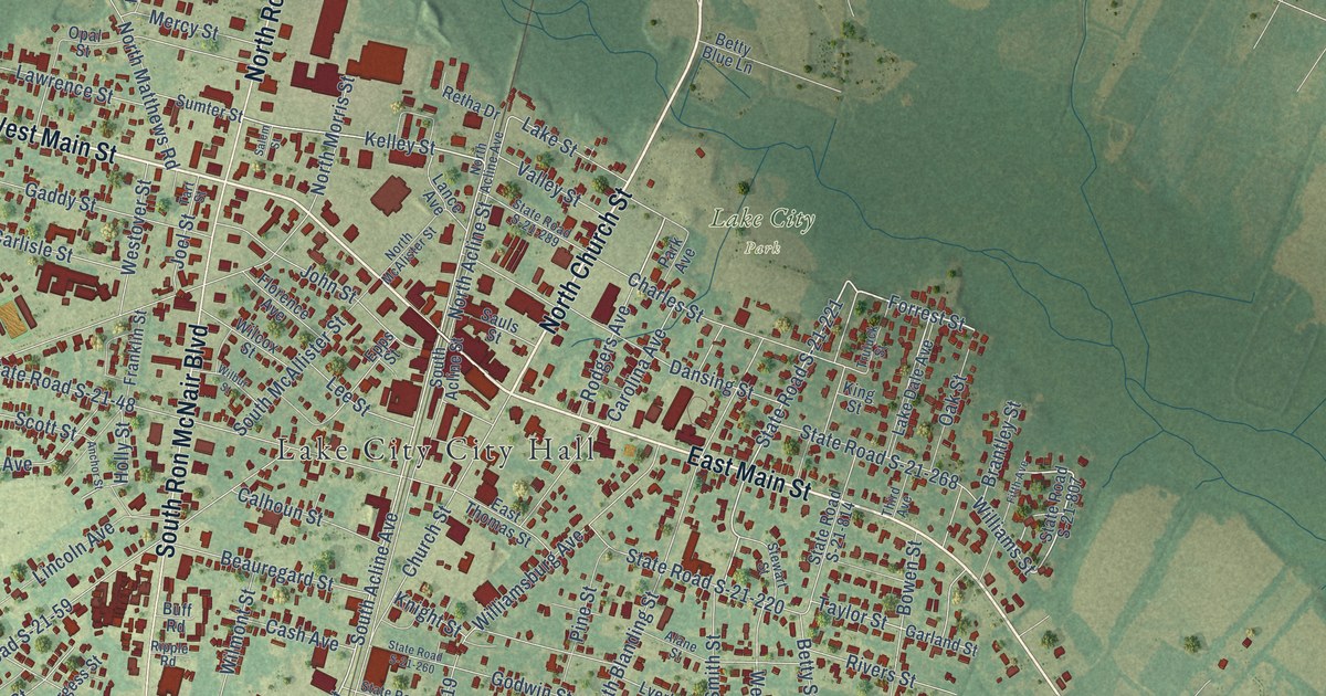Map of Lake City, South Carolina in 2026