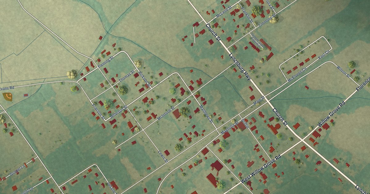 Map of Lynchburg, South Carolina in 2026