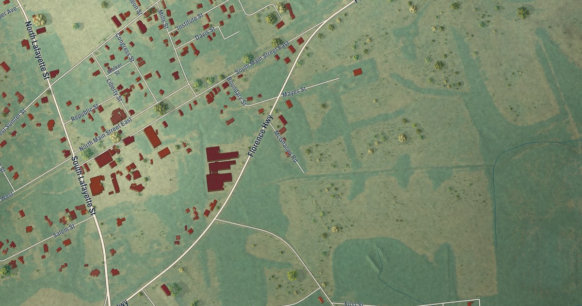 Map of Mayesville, South Carolina in 2026