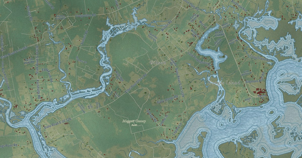 Map of Meggett, South Carolina in 2026