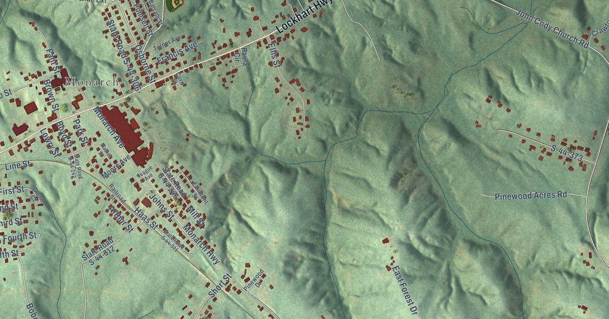 Map of Monarch Mill, South Carolina in 2026