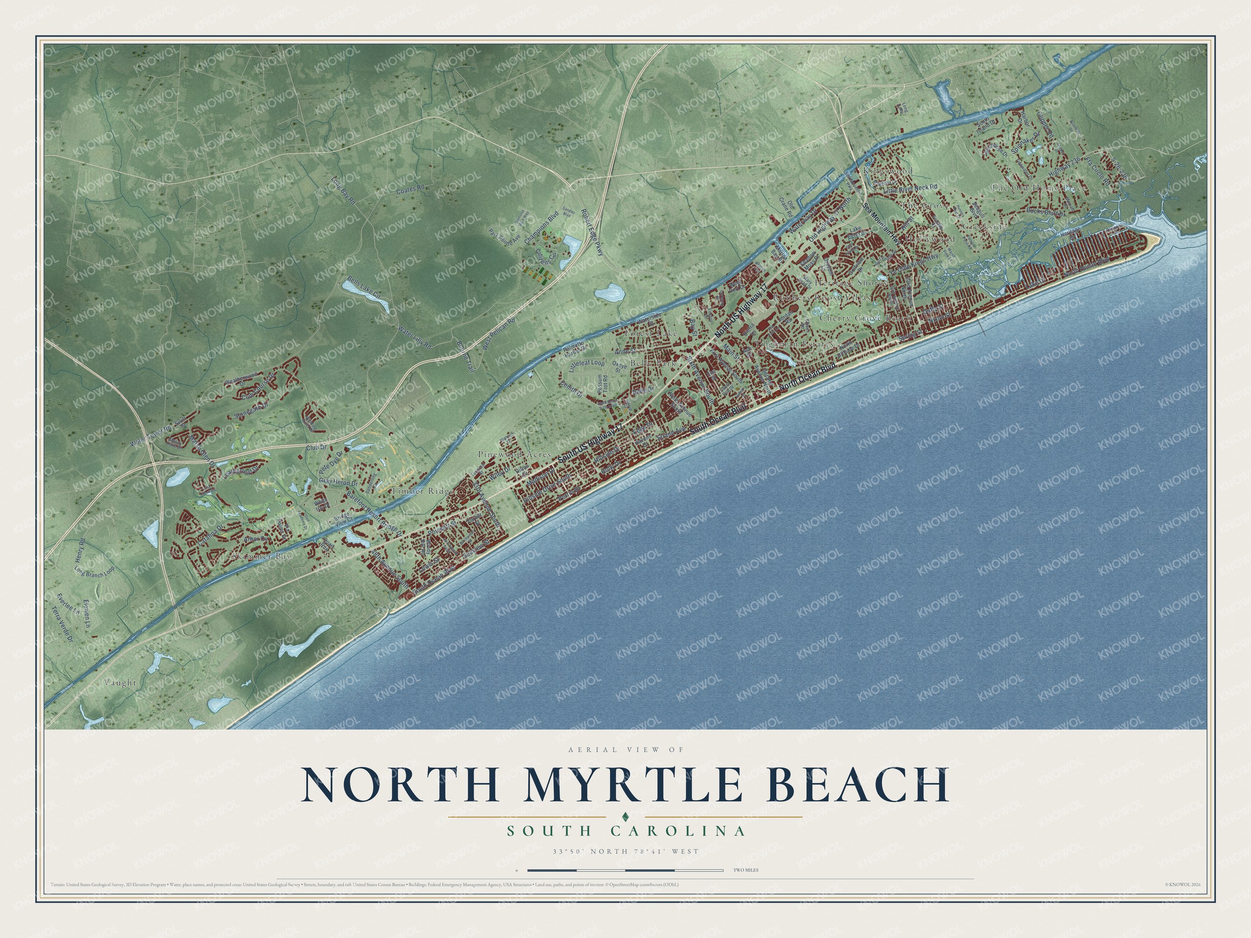Watermarked full-map preview of North Myrtle Beach, South Carolina