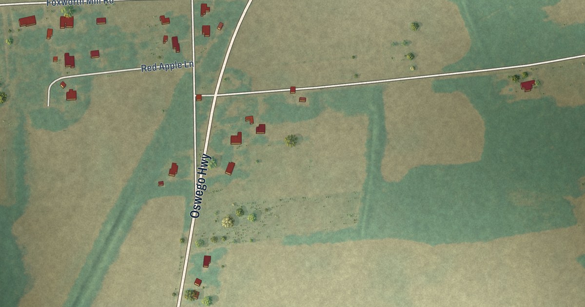 Map of Oswego, South Carolina in 2026