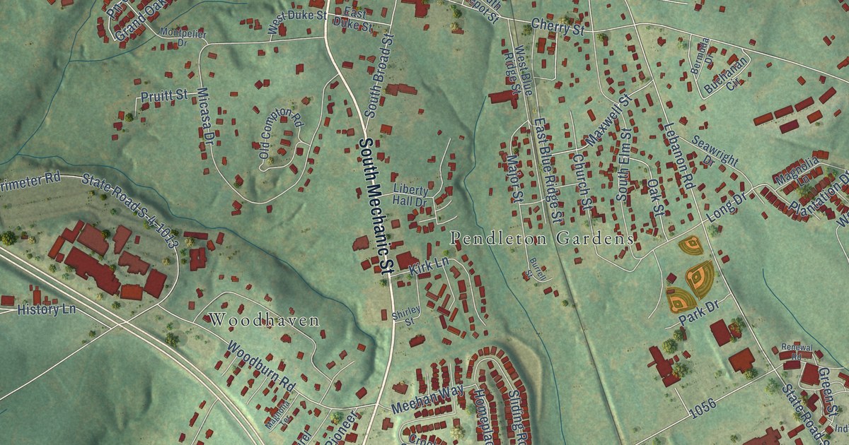 Map of Pendleton, South Carolina in 2026