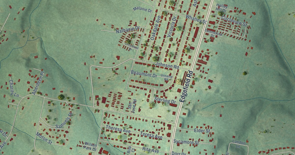 Map of Belvedere, South Carolina in 2026