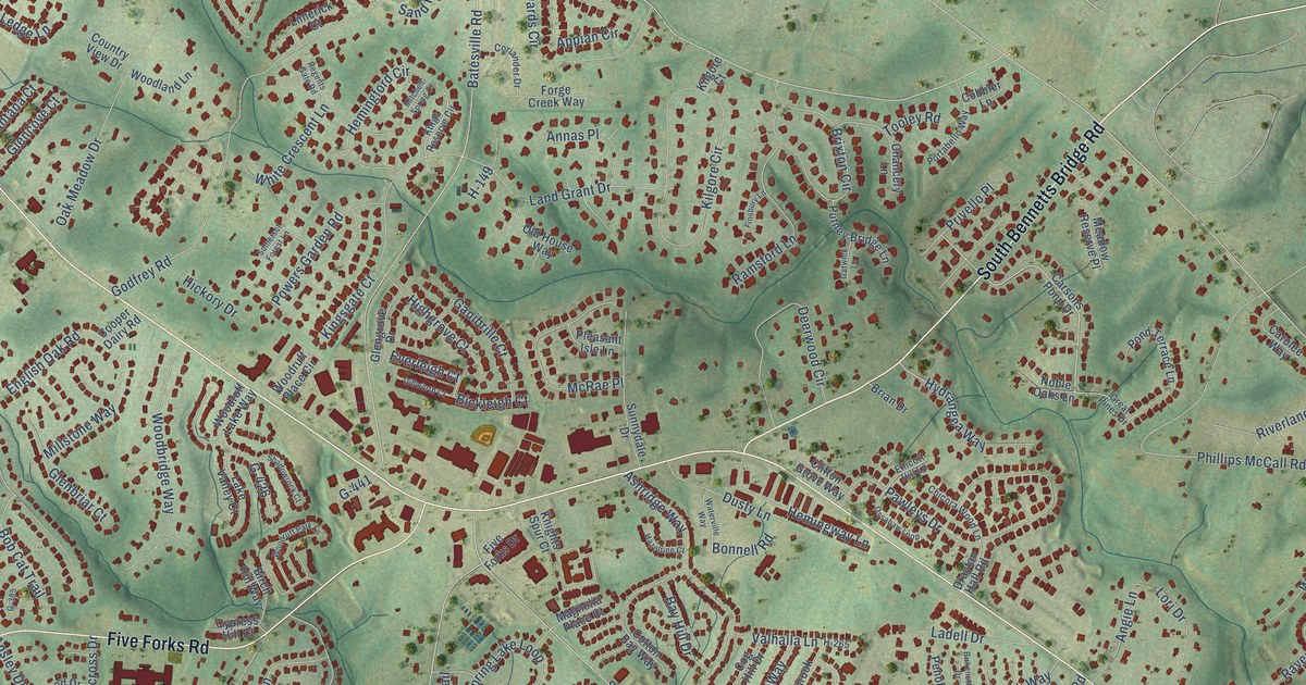 Map of Five Forks, South Carolina in 2026