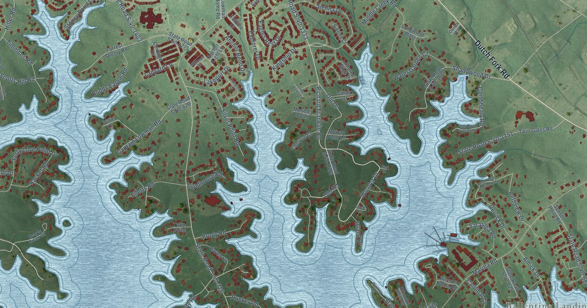Map of Lake Murray of Richland, South Carolina in 2026