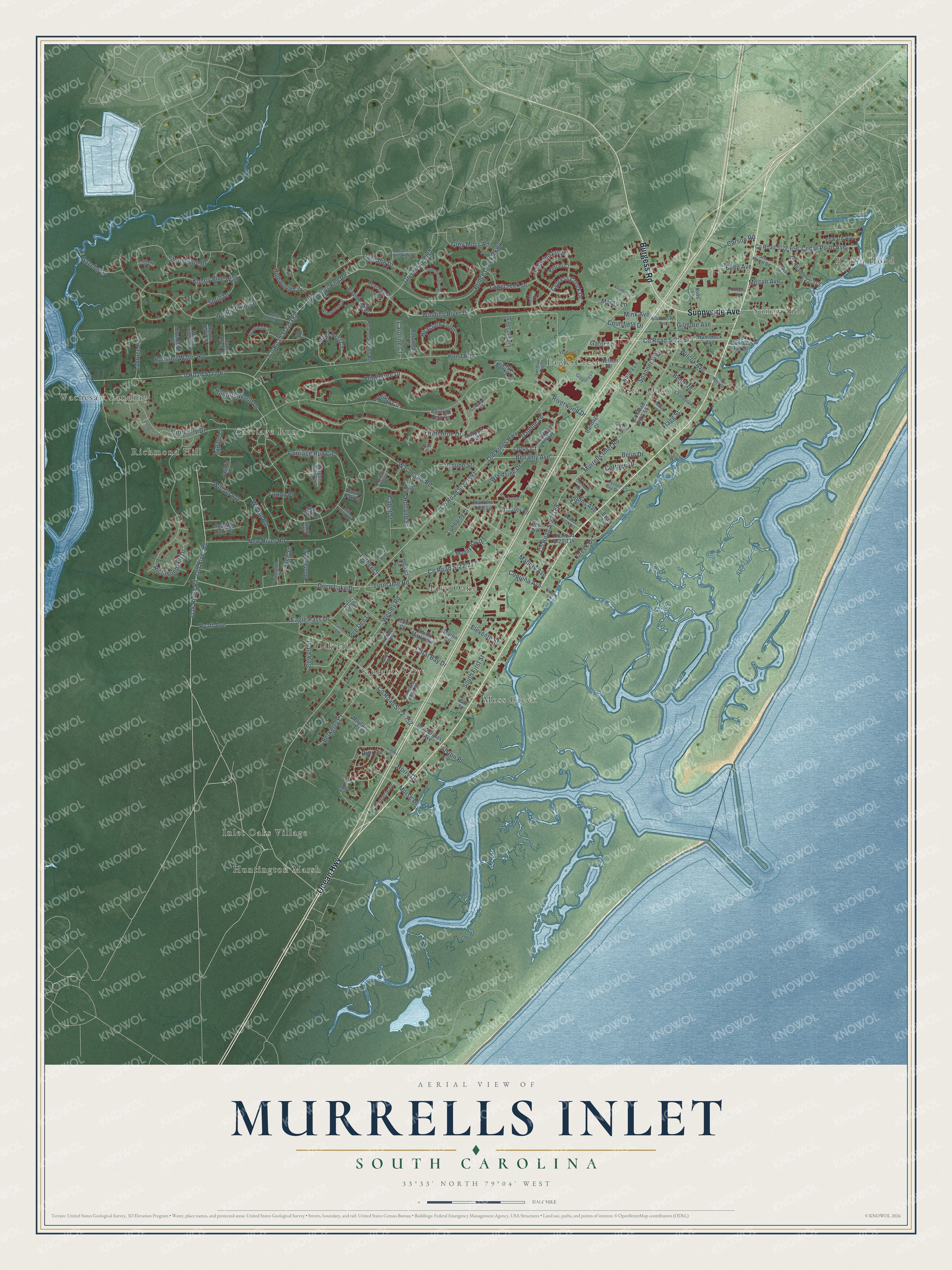 Watermarked full-map preview of Murrells Inlet, South Carolina