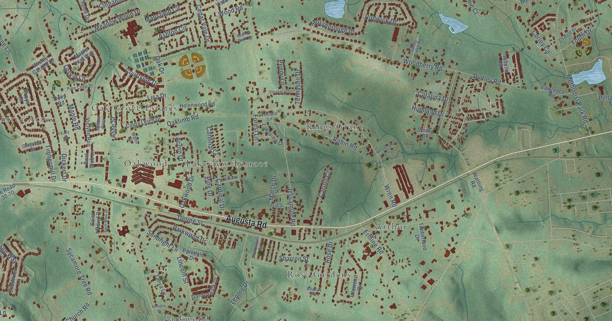 Map of Oak Grove, South Carolina in 2026