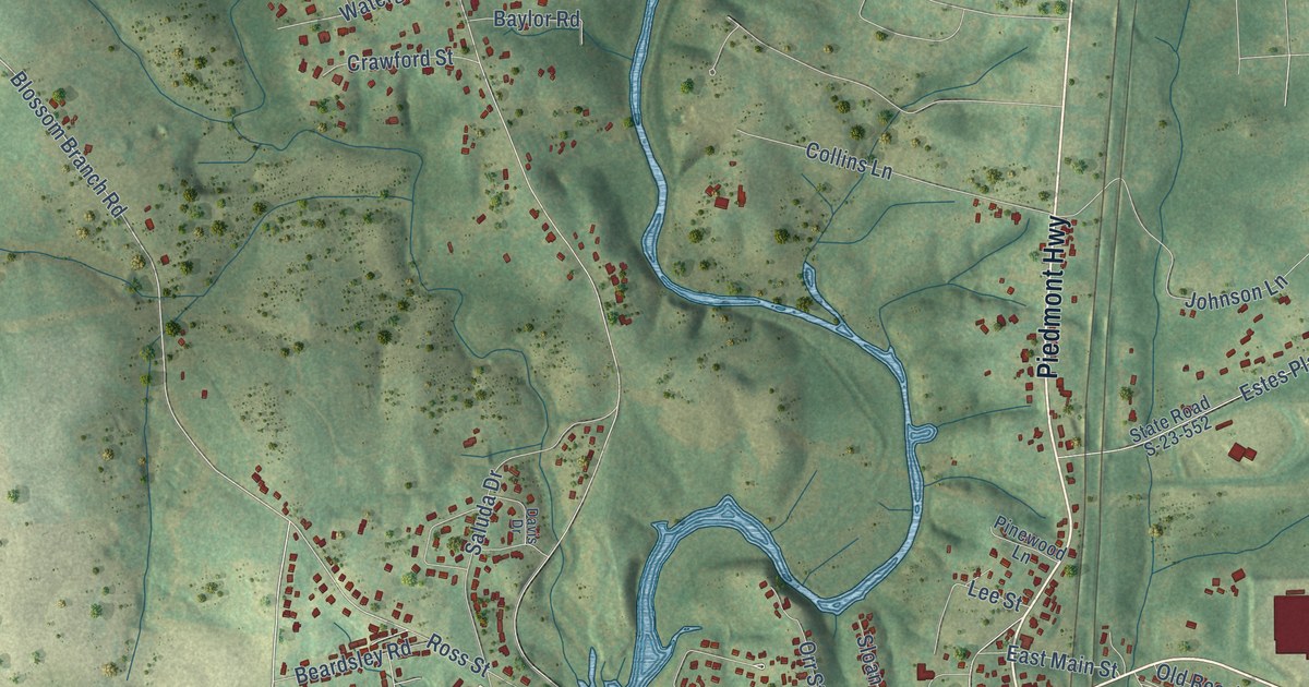 Map of Piedmont, South Carolina in 2026
