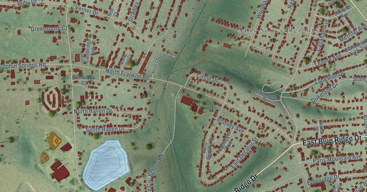 Map of Sans Souci, South Carolina in 2026