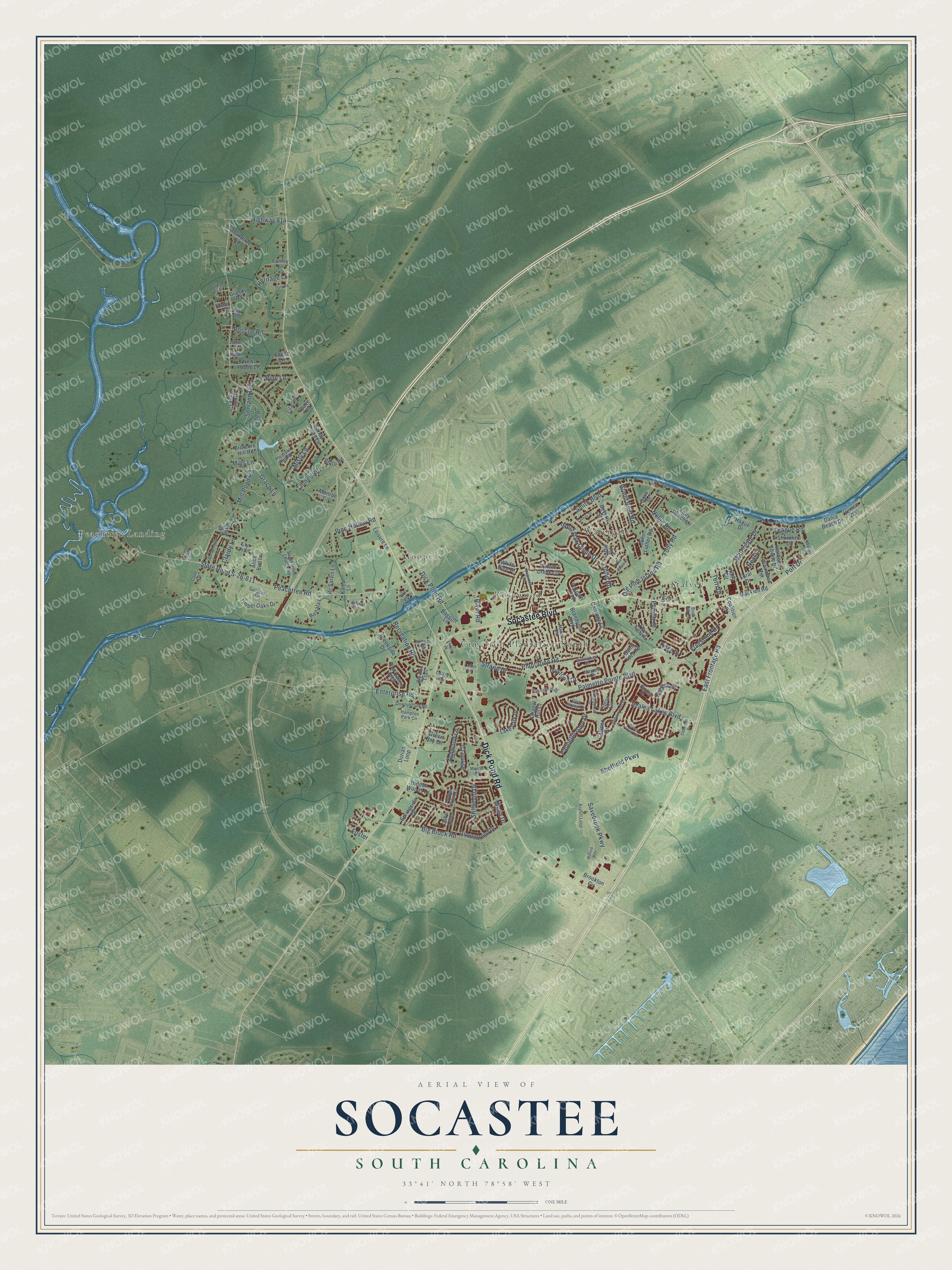 Watermarked full-map preview of Socastee, South Carolina