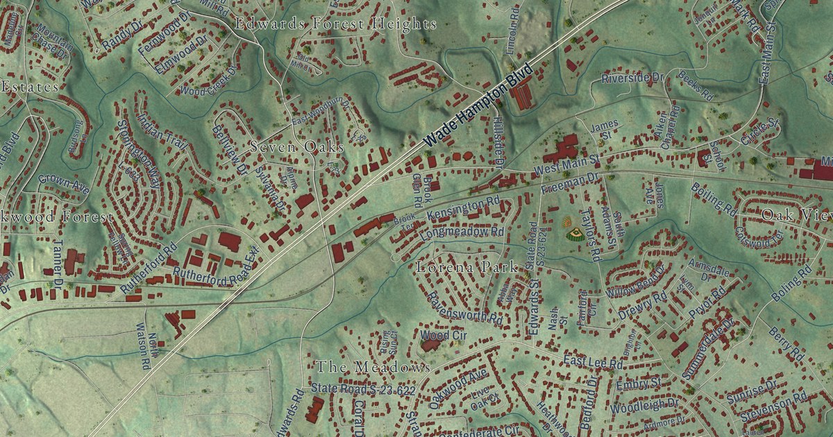 Map of Taylors, South Carolina in 2026