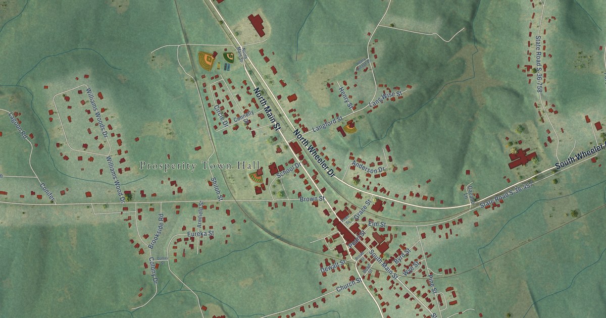 Map of Prosperity, South Carolina in 2026