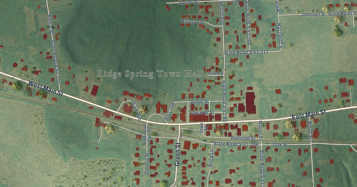 Map of Ridge Spring, South Carolina in 2026
