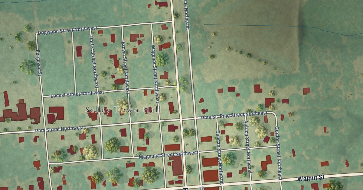 Map of Salley, South Carolina in 2026