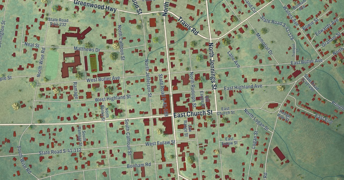 Map of Saluda, South Carolina in 2026