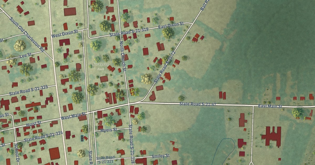 Map of Scranton, South Carolina in 2026