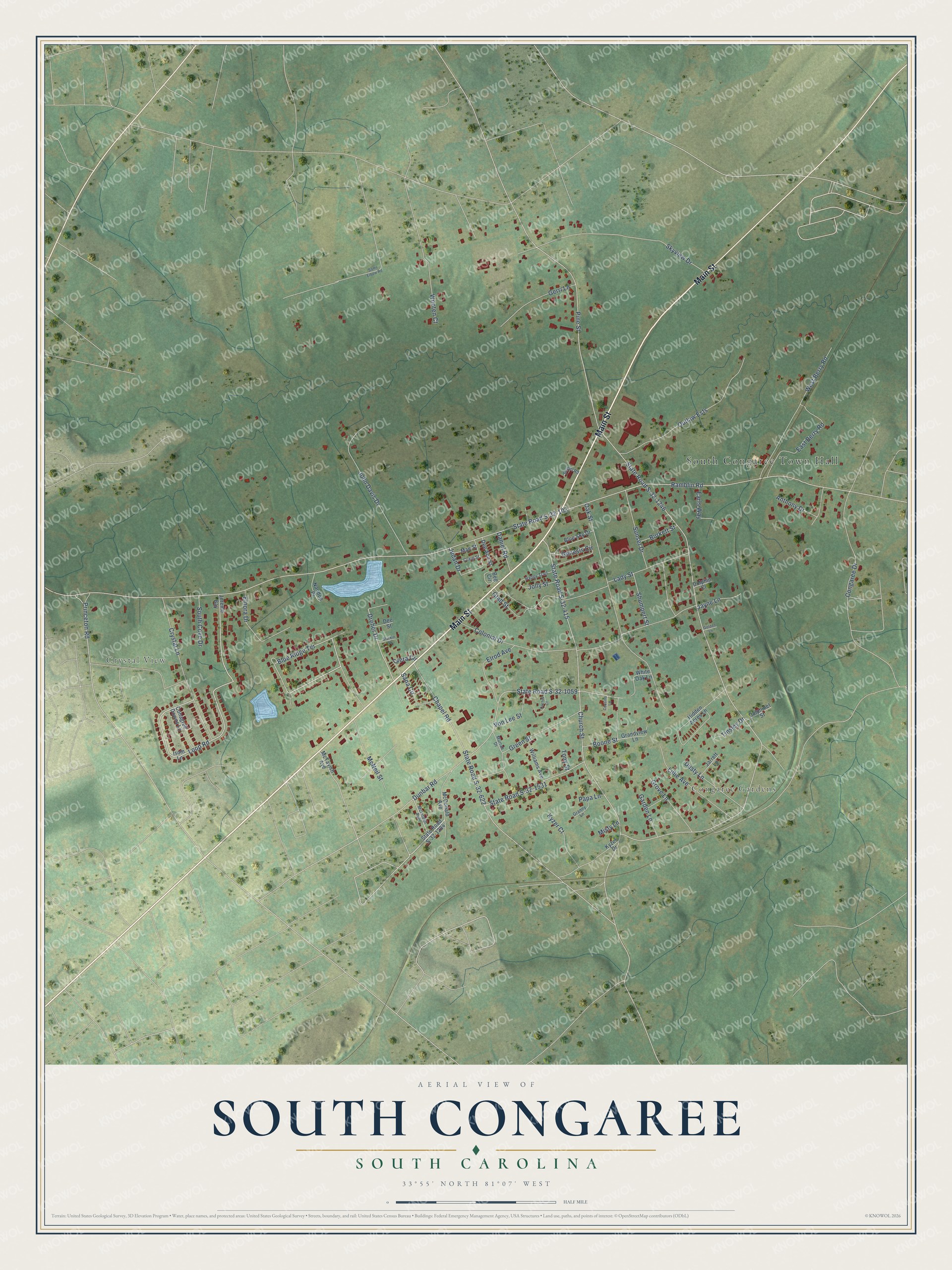 Watermarked full-map preview of South Congaree, South Carolina