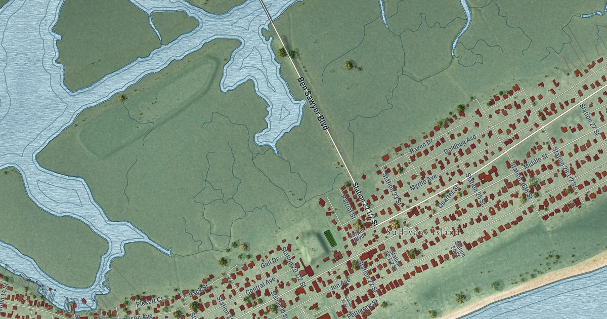 Map of Sullivan’s Island, South Carolina in 2026