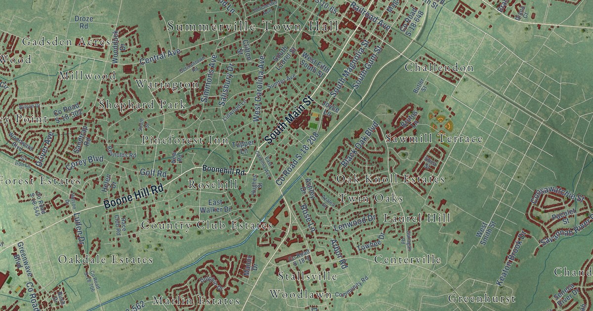 Map of Summerville, South Carolina in 2026