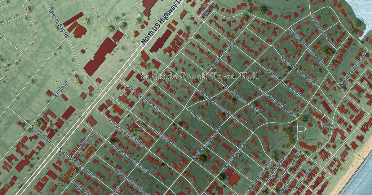 Map of Surfside Beach, South Carolina in 2026