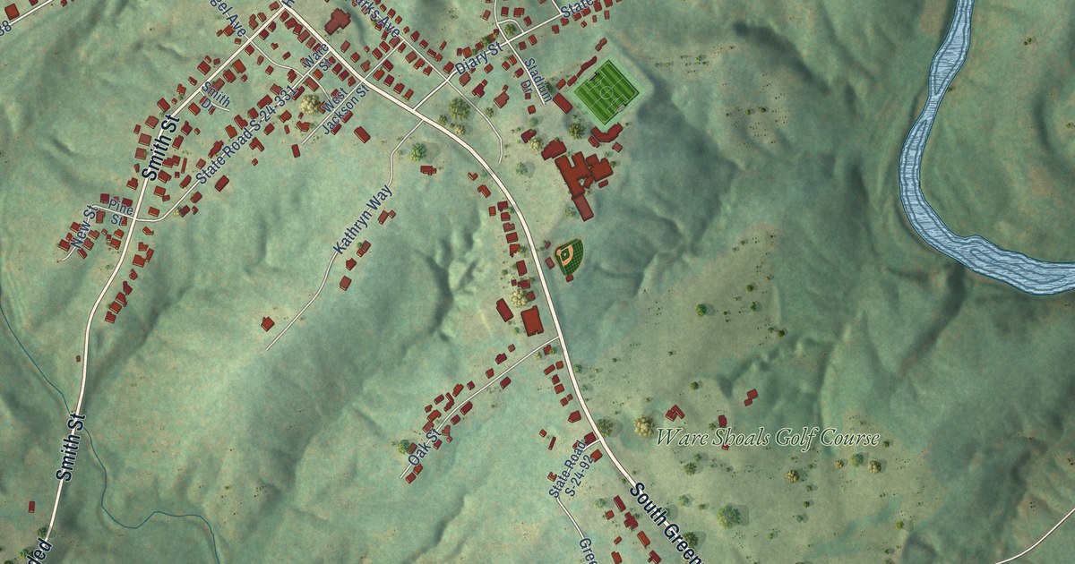 Map of Ware Shoals, South Carolina in 2026