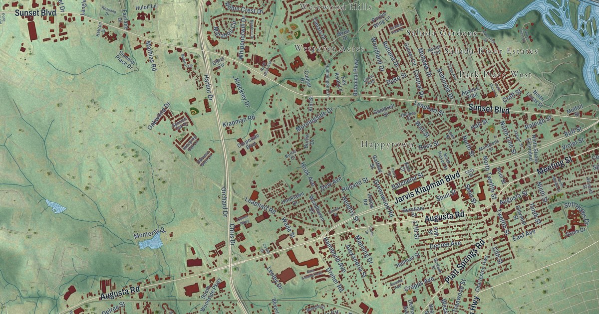 Map of West Columbia, South Carolina in 2026