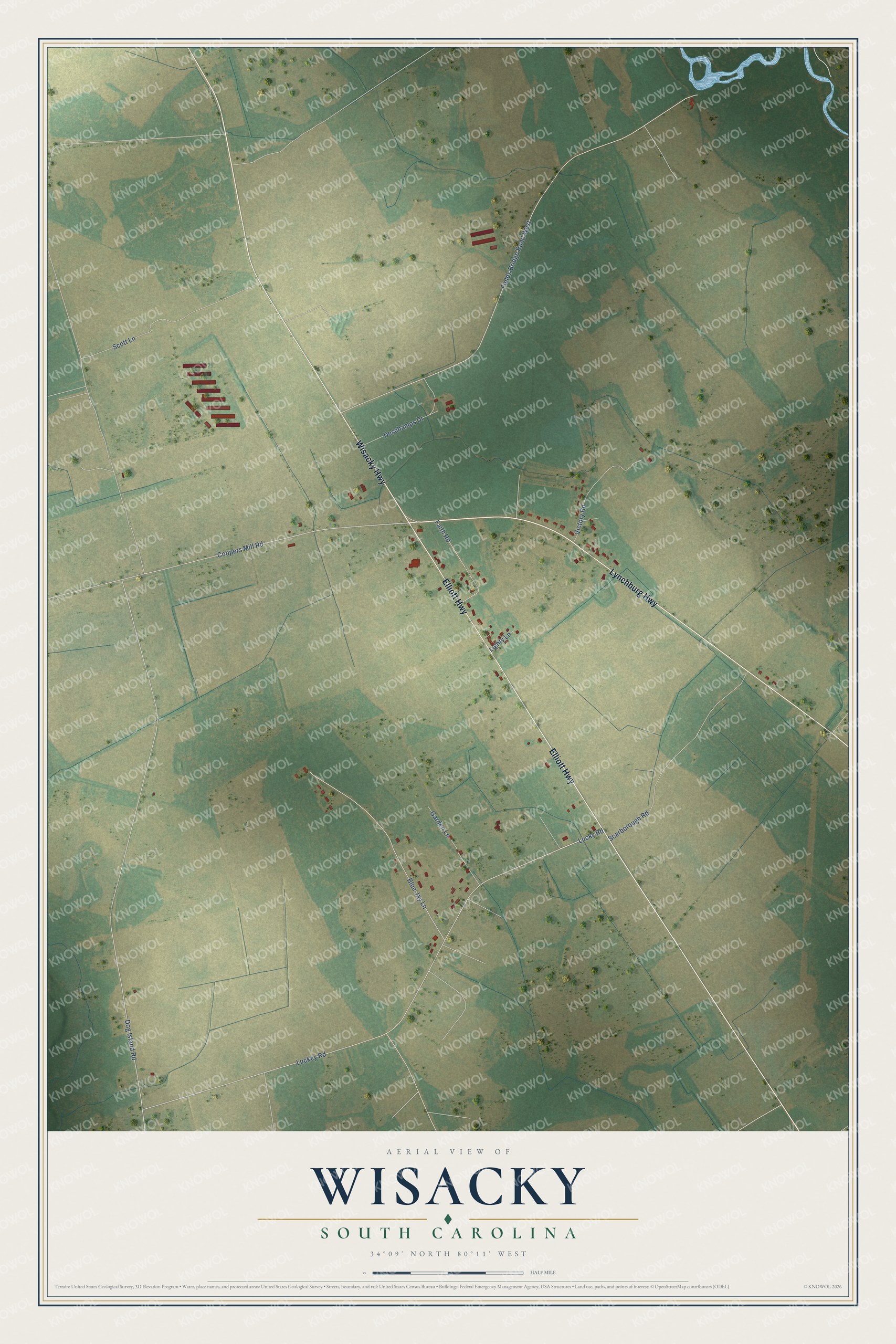 Watermarked full-map preview of Wisacky, South Carolina