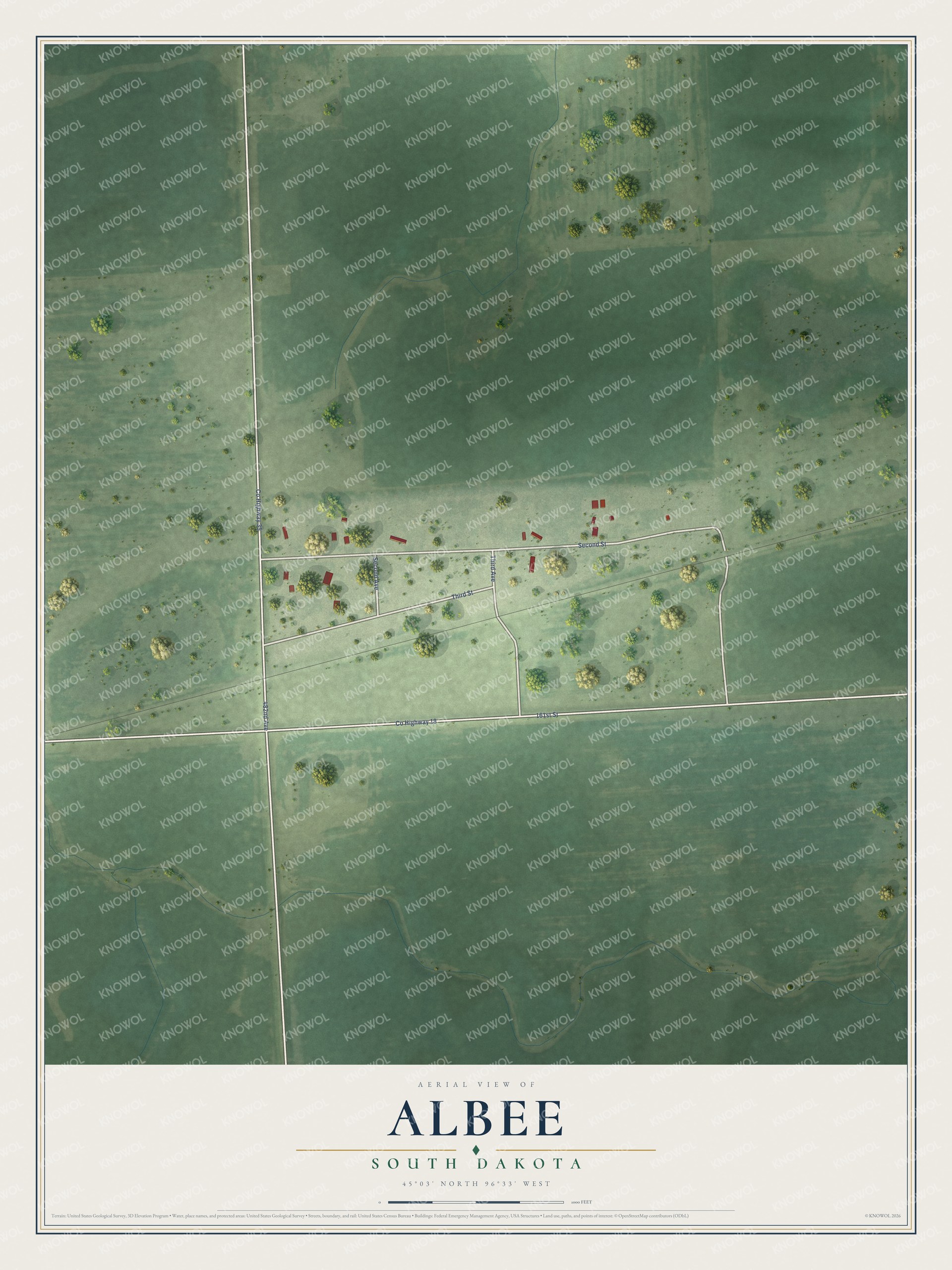 Watermarked full-map preview of Albee, South Dakota