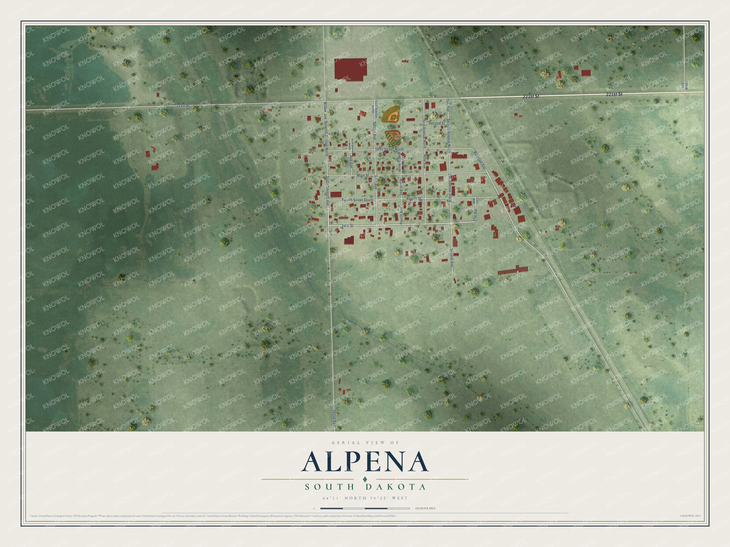 Watermarked full-map preview of Alpena, South Dakota