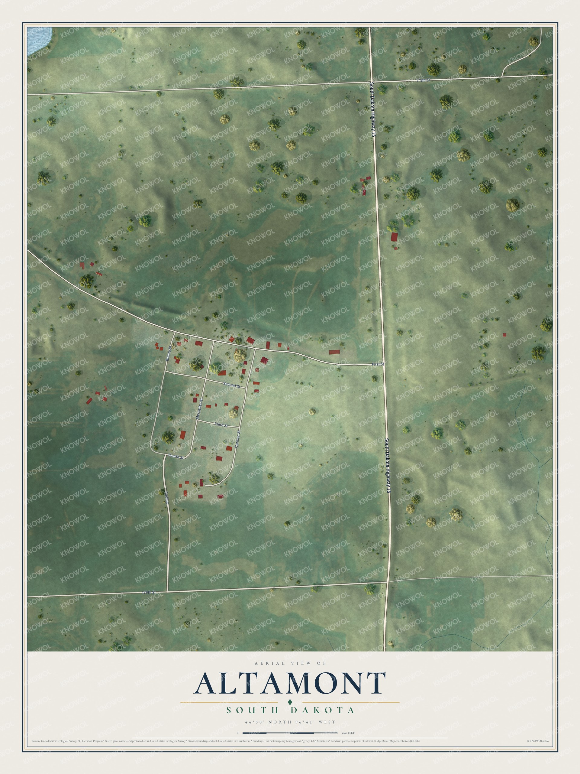 Watermarked full-map preview of Altamont, South Dakota