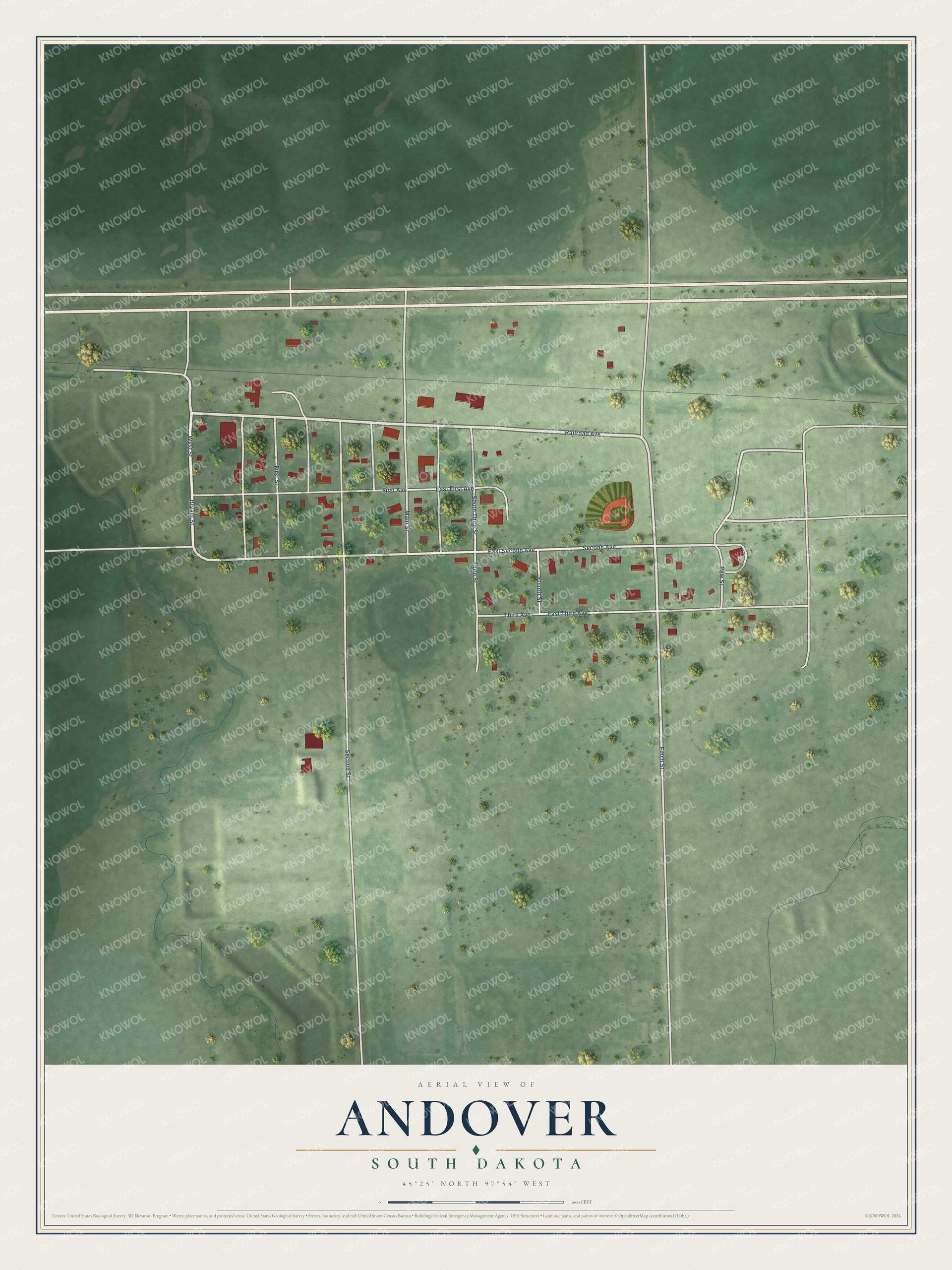 Watermarked full-map preview of Andover, South Dakota