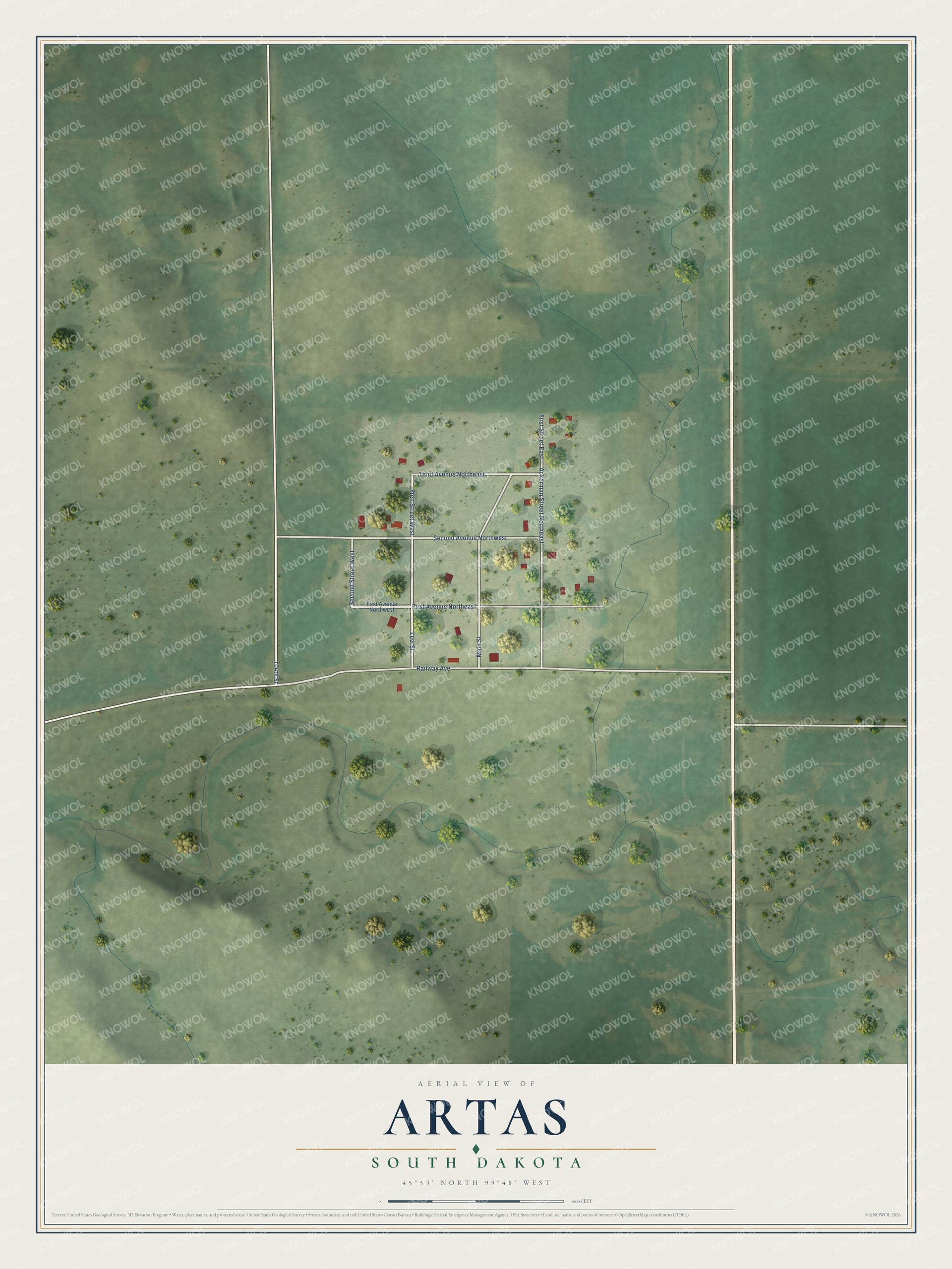 Watermarked full-map preview of Artas, South Dakota