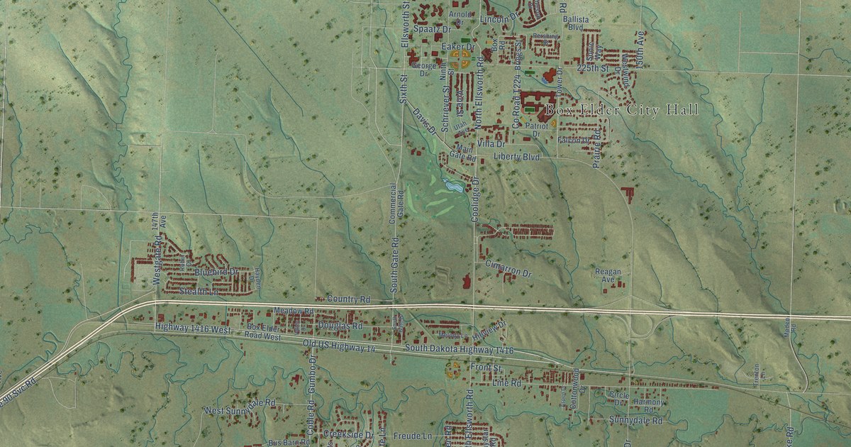 Map of Box Elder, South Dakota in 2026