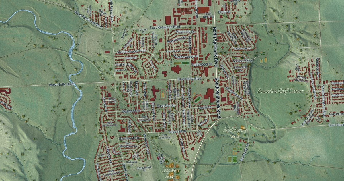Map of Brandon, South Dakota in 2026