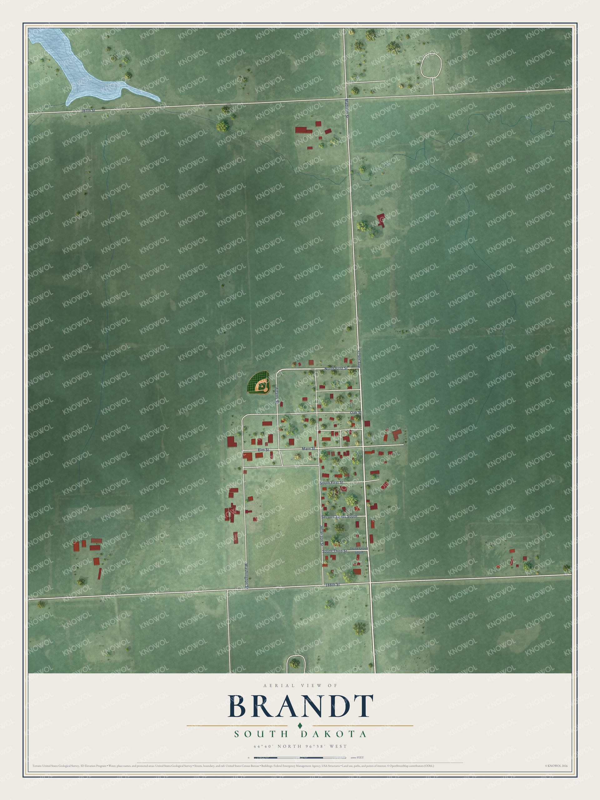 Watermarked full-map preview of Brandt, South Dakota