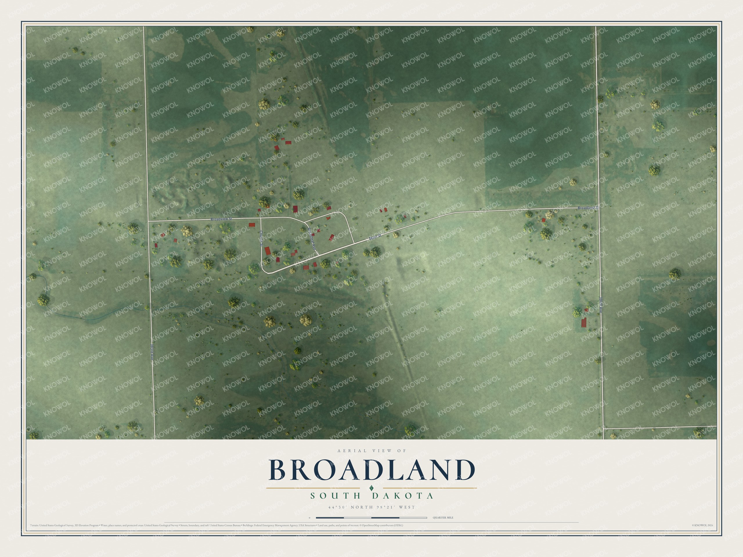 Watermarked full-map preview of Broadland, South Dakota